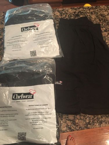 3 pair NEW Chefwear black pants