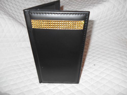 Leather guest check presenter book order waitress restaurant gold lady pizazz for sale