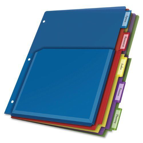 Cardinal Expanding Pocket Poly Divider, 5-Tab, Multi-Color 84012CB