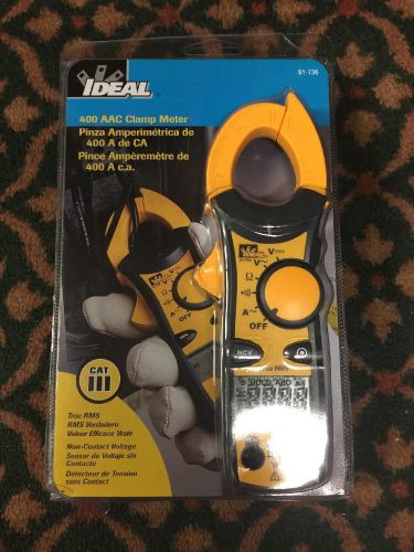 IDEAL 400 ACC CLAMP METER 61-736 CAT III  600v NEW WITH CASE &amp; LEADS.