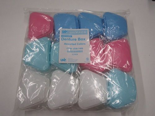 Unipack Disposable Denture Box Assorted  Colors 12PCS #UDB-7406
