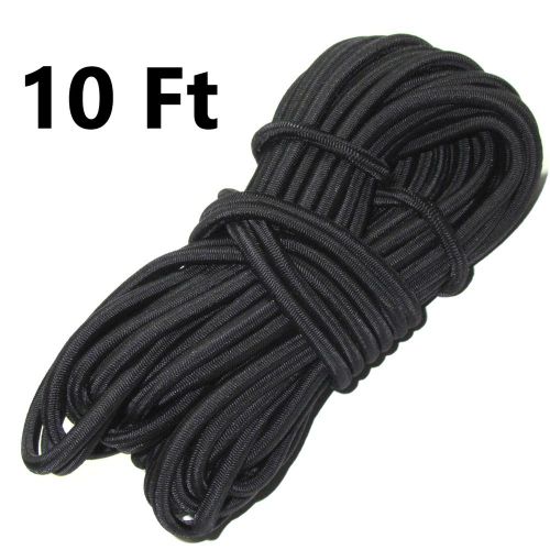 10ft 1/4&#034; black bungee cord marine grade heavy duty shock rope tie down stretch for sale