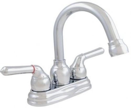 LDR 952 46405CP Exquisite Bathroom Faucet, Gooseneck Swing Spout, Dual Tulip