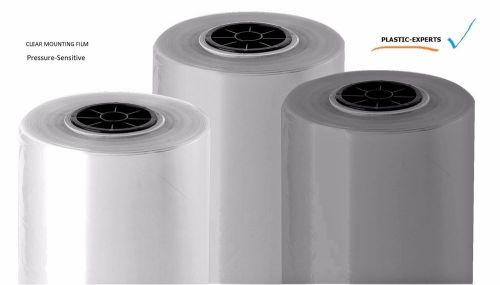 Clear mounting film self-adhesive pressure-sensitive perm/perm roll 43&#034; x 200&#039; for sale