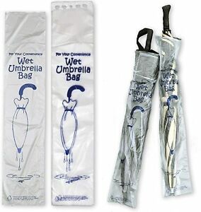 3&#039; Clear Plastic Umbrella Rain Bags Disposable Sleeve Bulk Pack by Eucatus