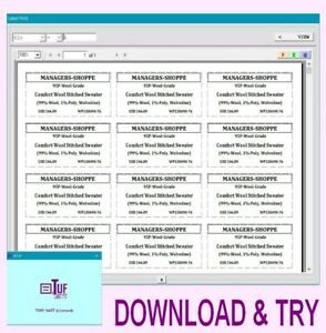 Inventory Item Label Maker Software (Try-Today; Tag Sticker Printing NTUF)