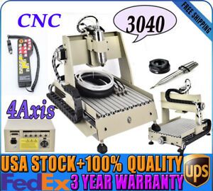 4 Axis 3040 800W mini CNC Router Engraver Engraving Machine VFD + Handwheel