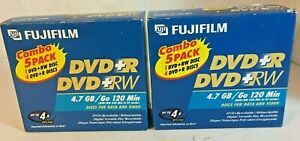 2 Boxes of FujiFilm Combo 5 Pack DVD+RW 4.7GB 120Min Data &amp; Video