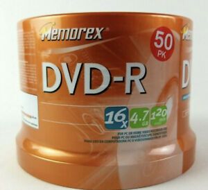 New Memorex DVD-R 50 Pack 16x 4.7GB 120 Min Sealed Spindle Package Same day So!