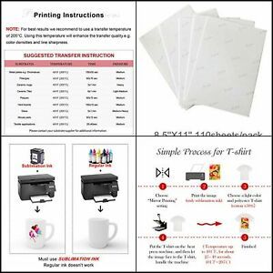 A-SUB Sublimation Paper 8.5x11 Inch 110 Sheets for Any Inkjet Printer which