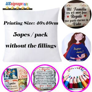 50PCS Sublimation Blank Polyester Pillow Case Cushion Cover Press 15.75&#034;x15.75&#034;