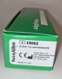 Welch Allyn Mac 2 Fiber Optic Laryngoscope Blade #69062 New in OEM Box/Packaging