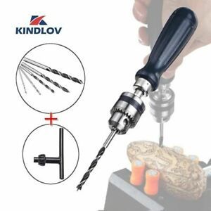 KINDLOV Hand Drill Manual Twist Drill Bit Set Wood Hole Saw Puncher HSS Bits Min