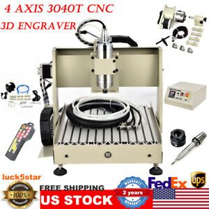 USB 4 Axis CNC 3040T Router Engraving Engraver Milling Machine w/ Ballscrew 800W