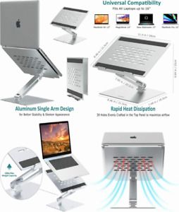 Laptop Stand for Desk, Portable Riser Adjustable Height, NUKOI Silver
