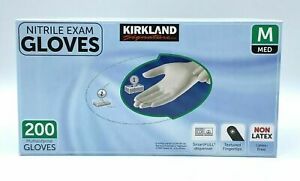 Kirkland Signature Nitrile Exam Powder-Free Exam Gloves - MEDIUM - 200 Count