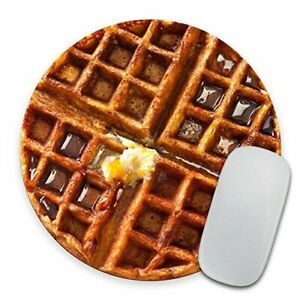 Giant Waffle with Melted Butter and Syrup - Circle Mouse Pad - Mousepad  PA-101