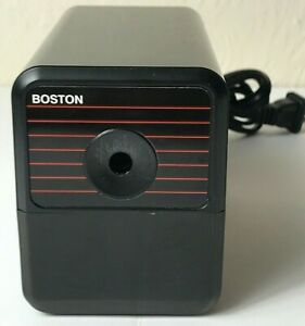 Electric Pencil Sharpener BOSTON Model 18 BLACK RED 296A-USA Made-Works Great!