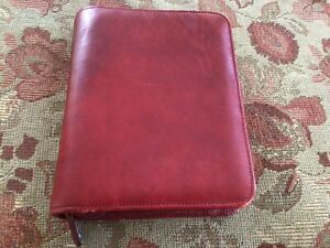 Franklin Covey Burgundy Leather Planner 6.5 x 8.0”