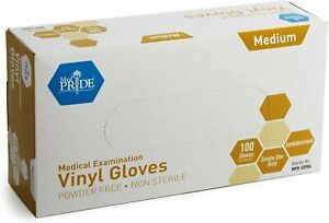 Med PRIDE Medical Vinyl Examination Gloves (Medium, 100-Count) Latex Free...