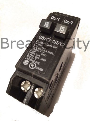 Cutler hammer br1515 &#039;&#039;new&#039;&#039; 15/15 amp 2 pole twin circuit breaker 120/240 for sale