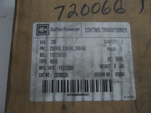 (x6-2) 1 nib cutler-hammer c0200c2a control transformer for sale