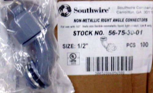 Southwire 56753001 liquidtite fitting 1/2 &#034; ul 90 deg---free shipping 100 pcs. for sale
