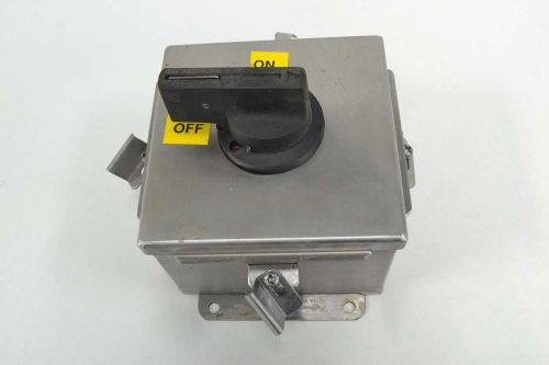 Bussmann bdnf30 enclosed stainless 40a amp 600v-ac 3p disconnect switch b340695 for sale
