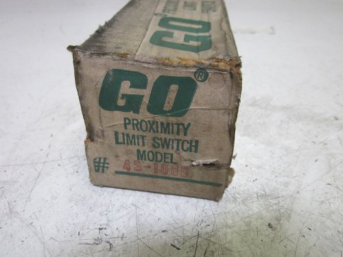 GO SWITCH 43-100D PROXIMITY LIMIT SWITCH 120, 240 &amp; 480VAC *NEW IN A BOX*
