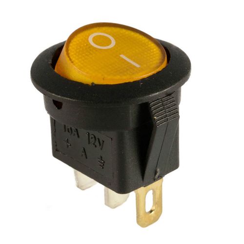 Car Boat yellow On/Off 12V LED Lighted Round Rocker Switch