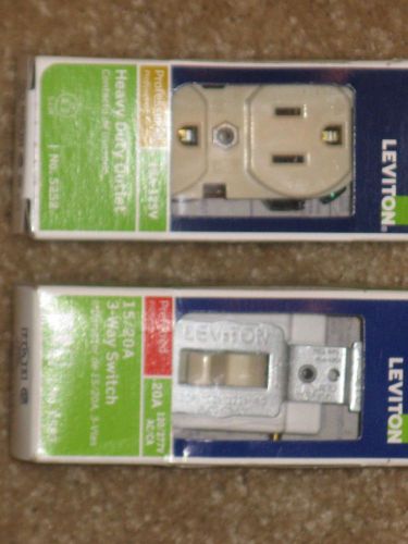 LEVITON LOT OF 2 NEW IN PACKAGES 1 SWITCH ,1 OUTLET