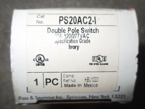 (rr13-5) 1 nib pass &amp; seymour ps20ac2-i double pole toggle switch for sale