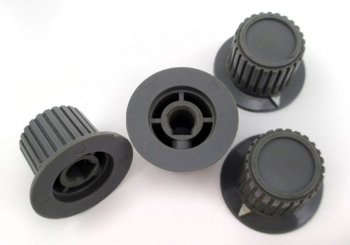 Lot of 4 grey plastic skirted control white arrow knobs for 1/4&#034; shaft ~ tuning for sale