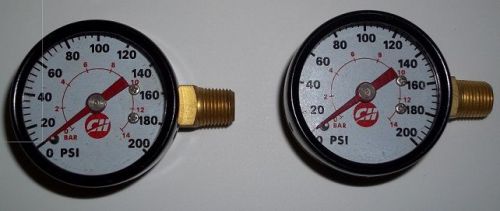 2 ch  1/4&#034;  air pressure compressor gauges  0-200 psi for sale