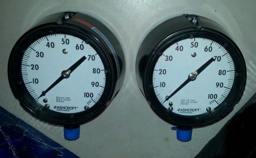 Ashcroft duragauge size 4 1/2 type  black 100 psi solid front for sale