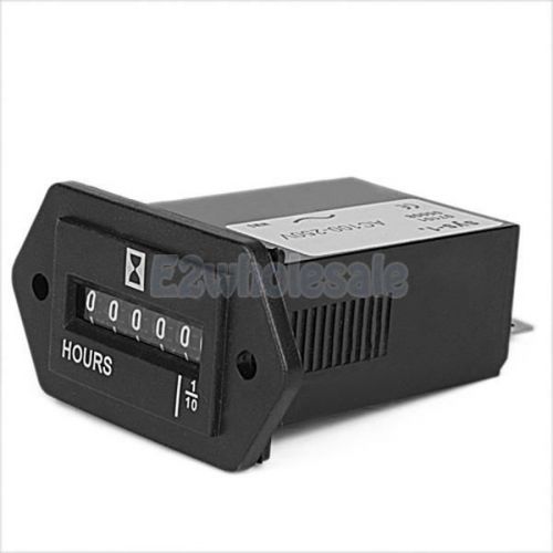 Ac100-250v 6-digit display hour meter counter hourmeter for boat car truck auto for sale