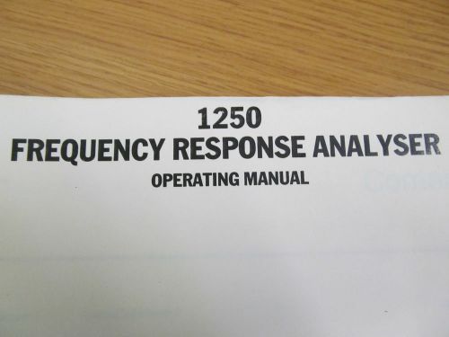 Solartron 1250 frequency response analyzer operating manual &amp; calibration proced for sale