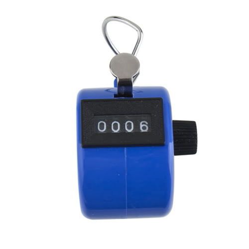 Chrome Hand held 4 Digit display Number Tally Counter Clicker Golf M2