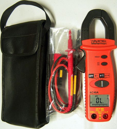 Wavetek Meterman AC40A Meter Clamp Ammeter DMM Carry Case RadioShack Test Probes