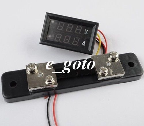 Led digital volt meter ammeter voltage 0-50a + dc current sensor amp meter for sale