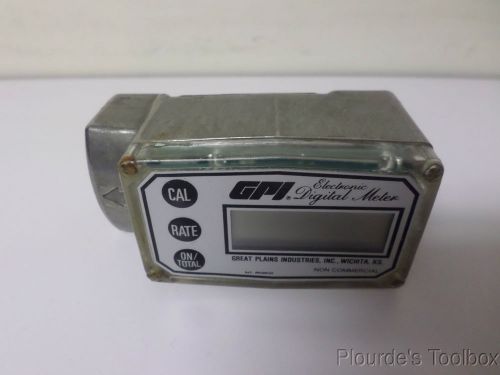 Used great plains industries 1&#034; fnpt electronic digital flow meter, 4s30gm for sale