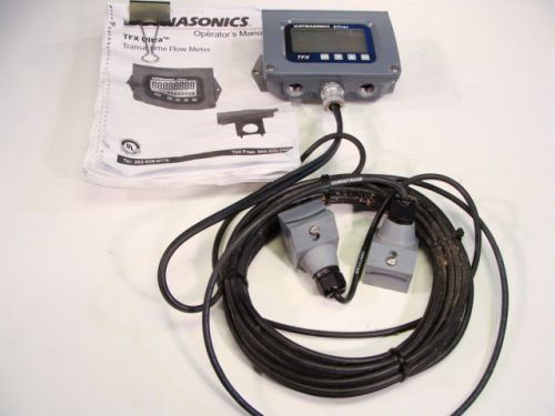 Used dynasonics tfx ultra transit time flow meter + dttn transducers set-up! for sale