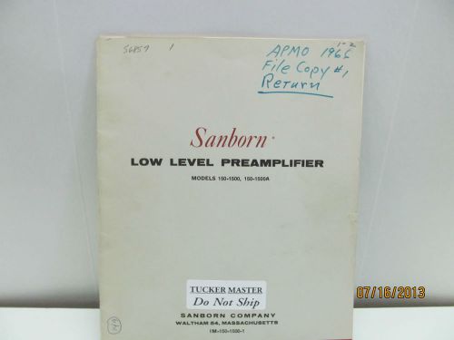 Sanborn Model 150-1500, 150-1500A Manual, Preamplifier Instruction