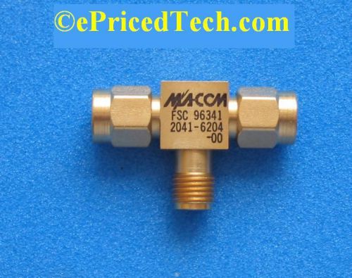 New 2041-6204-00 sma tee adapter m/f/m t gold plated ma/com coaxial connector for sale