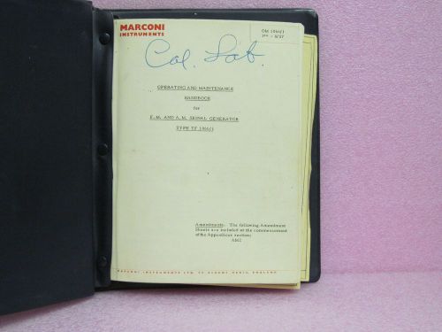 Marconi Manual TF 1066/1 FM/AM Signal Generator Instruction Man. w/Schem. (8/57)