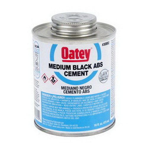 Oatey scs 30892 black abs medium solvent cement, 16 oz can for sale