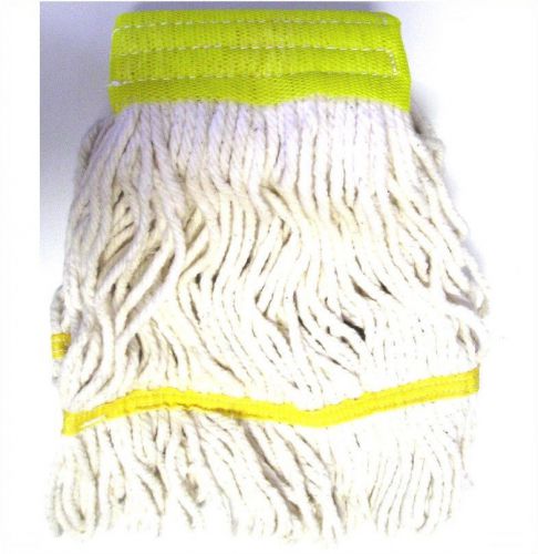 1 piece medium looped-end marrow yellow band 4-ply cotton mop new for sale