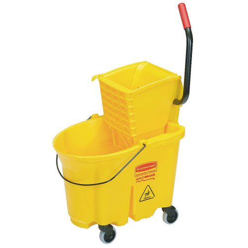 Mop Bucket and Wringer, Yellow, Plastic 7920-01-343-3776