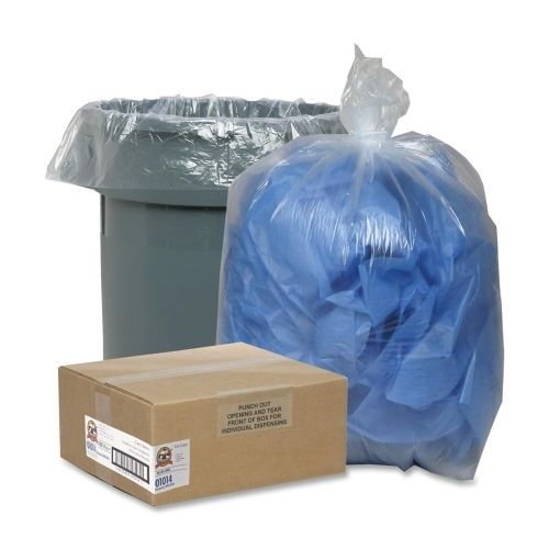 Genuine Joe 01014 55 to 60-Gallon Clear Trash Can Liners - 100-Pack