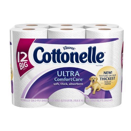 NEW Cottonelle Ultra Comfort Care Toilet Paper  Big Roll  12 Rolls  Packs of 4 (